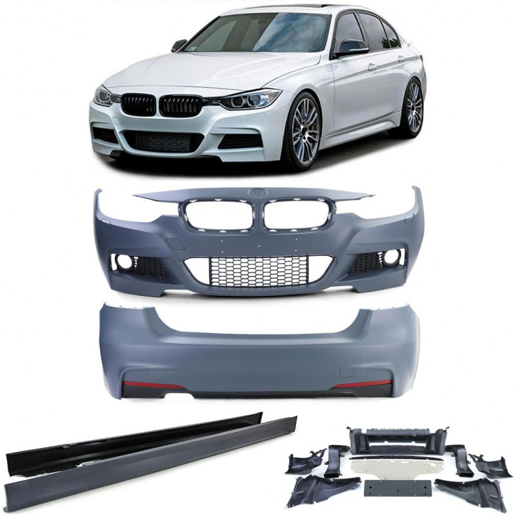 Upgrade Design Sport Optik Bodykit (Heckstoßstange + Frontstoßstange + Seitenschweller) für BMW 3er F30 Limousine 11-15